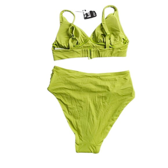 Knix Ruched Bikini Top & Ruched Bikini Bottoms, Chartreuse, S Top/Bot, 32A-DD - Picture 6 of 6